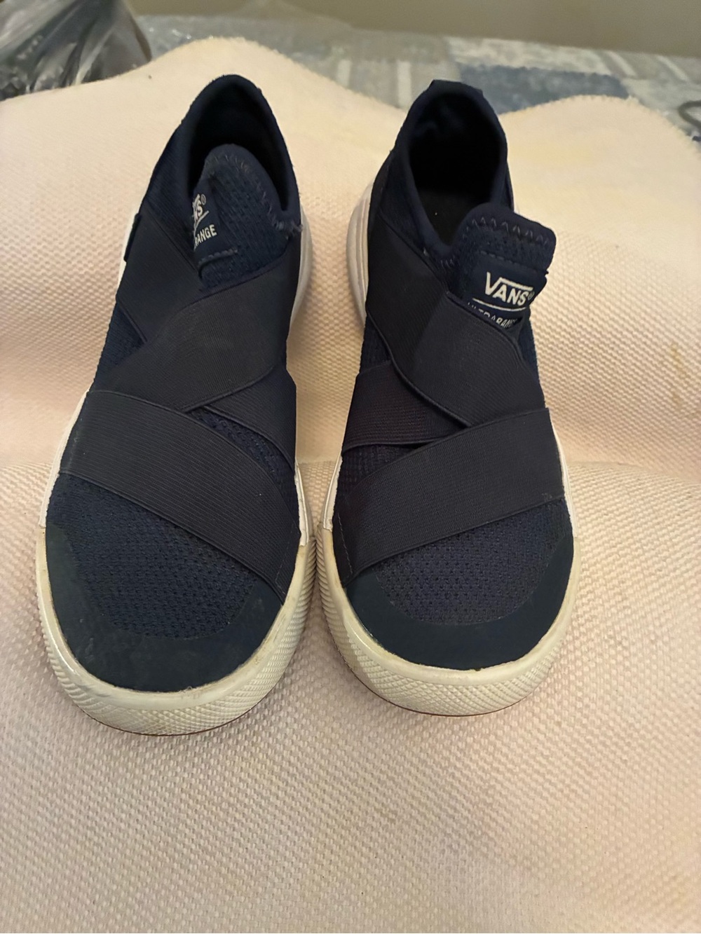 Vans Men's Navy Elastic Crossover Slip-On Sneakers perfect Streetwear